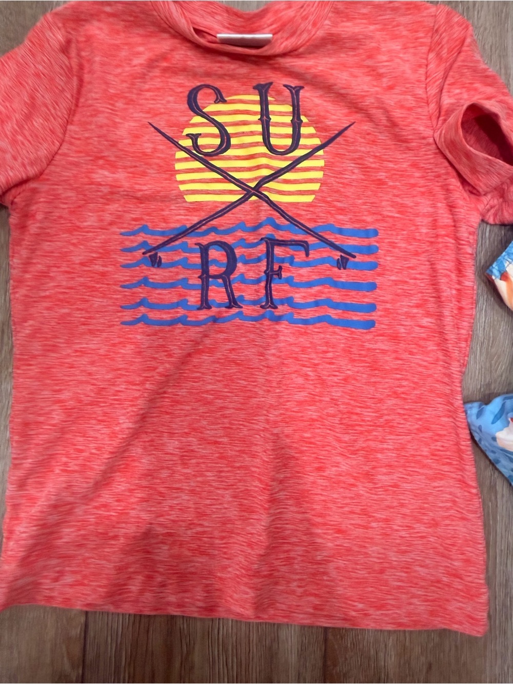 Quiksilver Light Blue Swim Trunks w Subtle Hibiscus Accent Hannah swimshirt 0331 - Picture 5 of 5